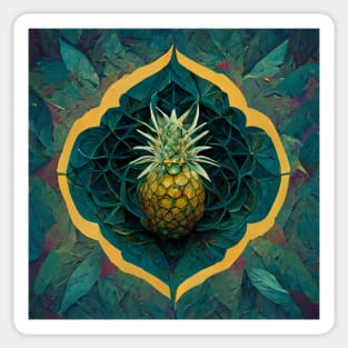 Pineapple vibrant mandala pattern Sticker